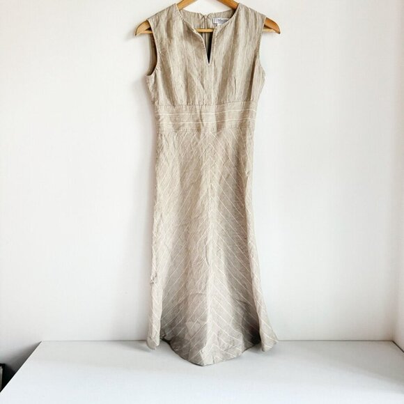 Max Mara Linen striped Sleeveless Midi Dress XS/S - Picture 3 of 11